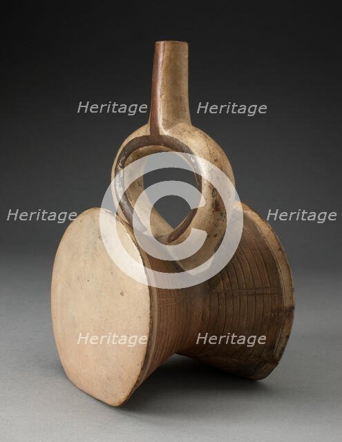 Stirrup Spout Vessel in the Form of a Drum, 100 B.C./A.D. 500. Creator: Unknown.