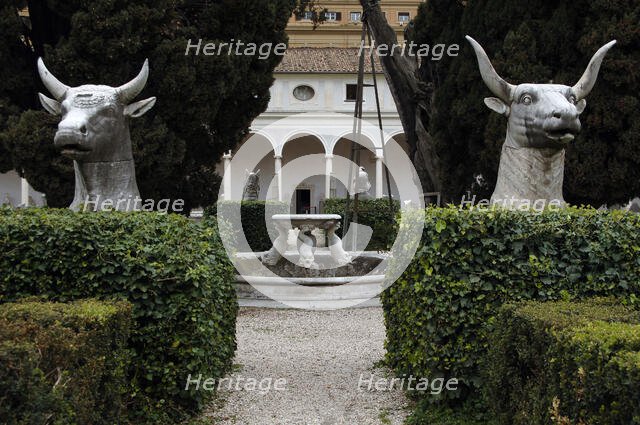 Patio, National Roman Museum (Baths of Diocletian), Rome, Italy, 2009.  Creator: LTL.