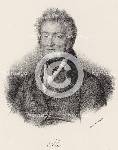 Portrait of the Composer Ferdinando Paer (1771-1839), 1830. Creator: Delpech, François Séraphin (1778-1825).