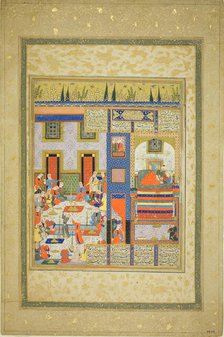 The Wedding Night of Anushirvan and the Khaqan's Daughter (from a copy of Firdausi's..., c.1560/1570 Creator: Unknown.