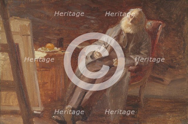 The Painter Vilhelm Kyhn Smoking his Pipe, 1903. Creator: Anna Kirstine Ancher.