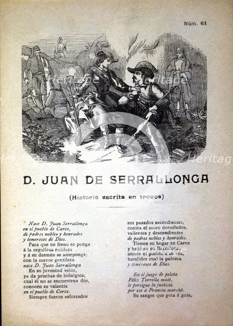 Joan Sala i Serrallonga (1594-1634), bandit and chief gang,  romantic engraving  of 19th century …