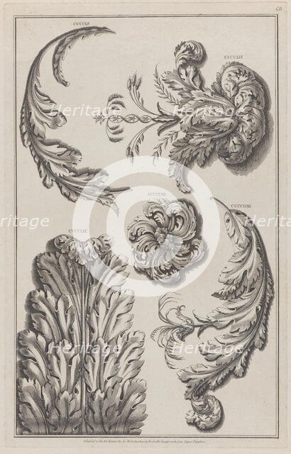 Varieties of Leaf Ornament, nos. CCCCLV-CCCCLIX ("Designs for Various Ornaments," pl. 68),..., 1801. Creator: After Michelangelo Pergolesi.
