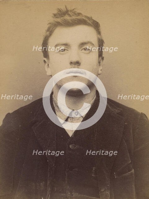 Cabuzac. Jean. 25 ans, né le 23/7/68 à Ivry la Bataille (Eure). Ciseleur. Anarchiste. 12/3..., 1894. Creator: Alphonse Bertillon.