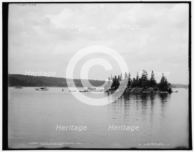 Chapel Island, Upper Saranac Lake, Adirondack Mountains, c1902. Creator: William H. Jackson.