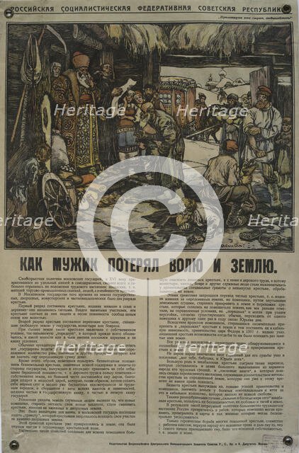 How the farmer lost his will and his land, 1918. Creator: Apsit, Alexander Petrowitsch (1880-1944).