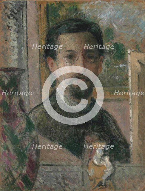 Self-portrait with Statuette, c1916. Creator: Loiseau, Gustave (1865-1935).