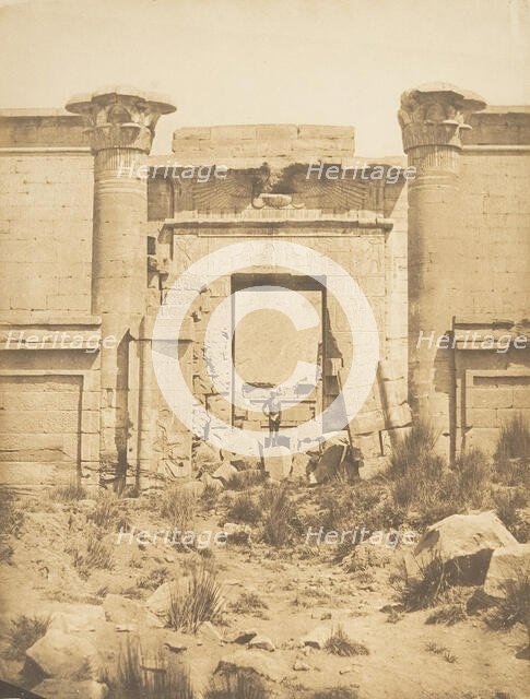 Propylées du Thoutmoséum, à Médinet-habou (Thèbes), 1849-50. Creator: Maxime du Camp.