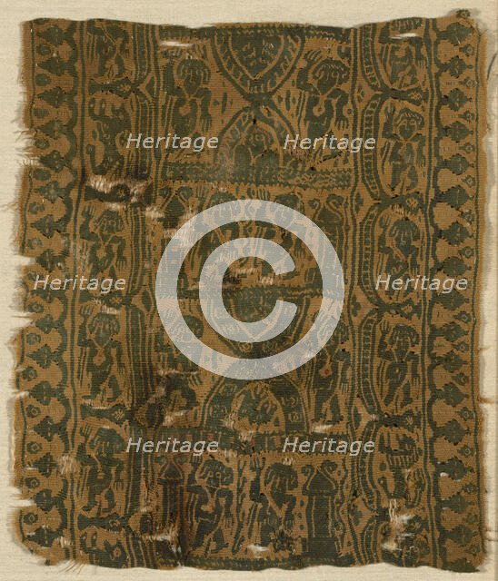 Fragment (Border), Egypt, Roman period (30 B.C- 641 A.D.), 5th/6th century. Creator: Unknown.