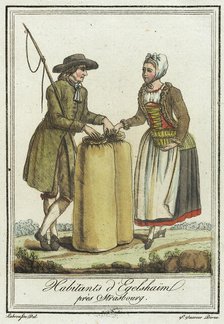 Costumes de Différent Pays, 'Habitants d'Egelshaïm près Strasbourg', c1797. Creators: Jacques Grasset de Saint-Sauveur, LF Labrousse.