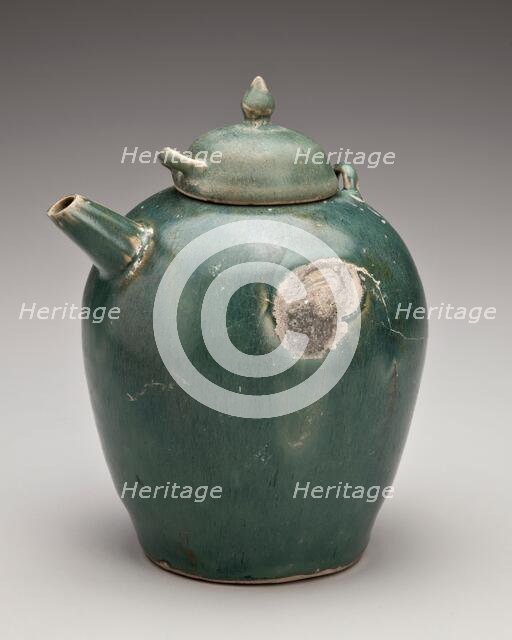 Oval-shaped ewer with lid, 800s. Creator: Unknown.