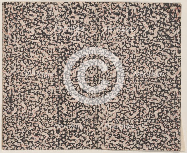 Book cover with overall floral and dot pattern, 19th century. Creator: Anon.