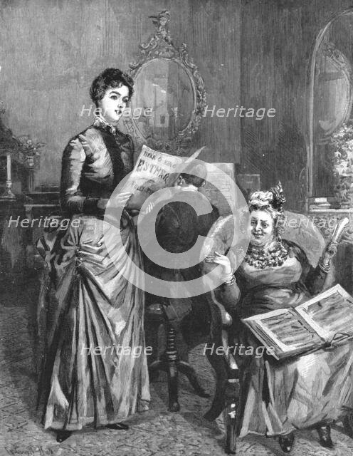 ''That Unfortunate Marriage, by Francis Eleanor Trollope,Then Clara uplifted her pure, clear voice,  Creator: Sydney Prior Hall.