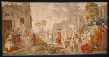 The Outdoor Market, from Village Festivals, France, 1775/89. Creator: Unknown.