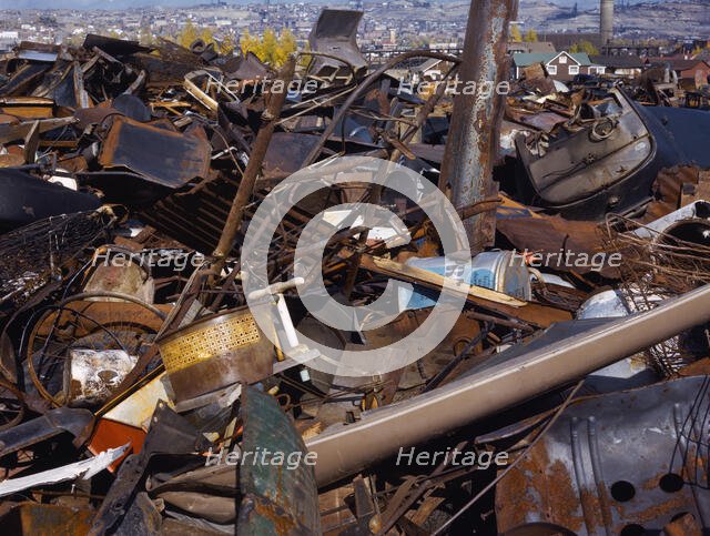 Scrap and salvage depot, Butte, Montana, 1942. Creator: Russell Lee.