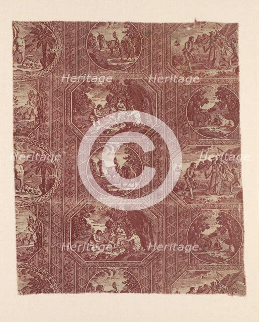 Eight Fables of La Fontaine (Furnishing Fabric), Munster, c. 1810. Creator: Hartmann et Fils.