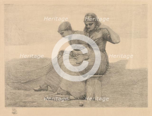 Mending the Nets. Creator: Winslow Homer (American, 1836-1910).