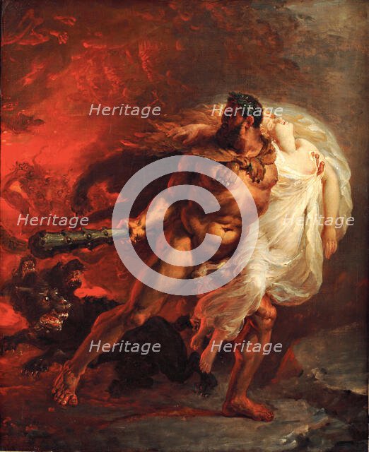 Hercules Tearing Alceste away from Hell, ca 1806. Creator: Franque, Joseph-Boniface (1774-1833).