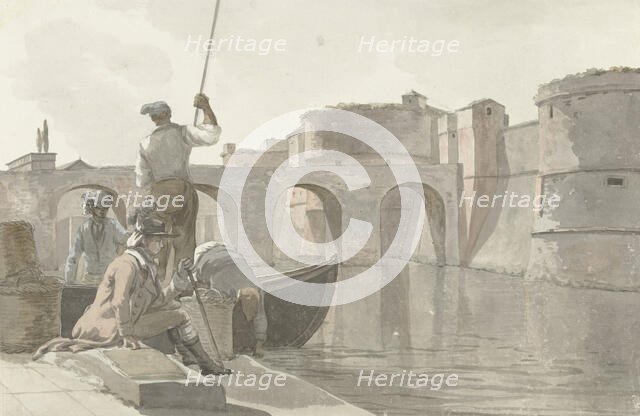 New moat of the fortifications in Taranto, 1778. Creator: Louis Ducros.