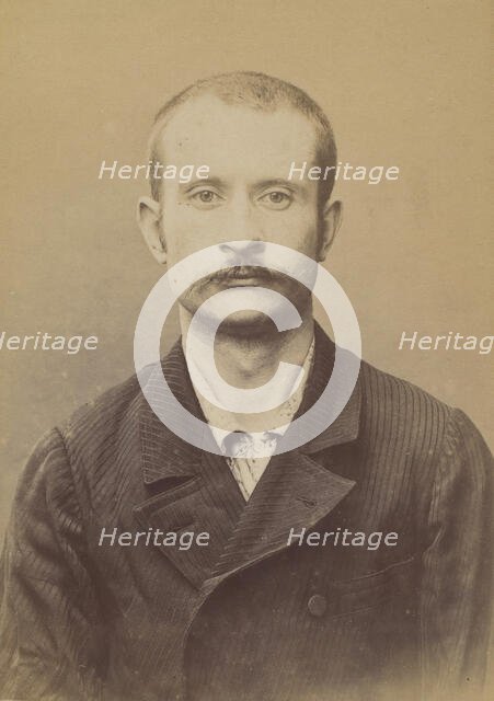 Saulnier. Alphonse, Joseph. 31 ans, né à Paris XXe. Tourneur sur bois. Anarchiste. 14/3/94. , 1894. Creator: Alphonse Bertillon.