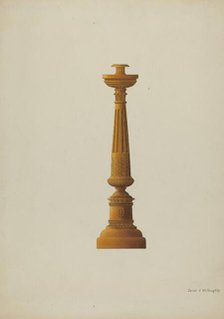 Wooden Candlestick, c. 1937. Creator: David P. Willoughby.
