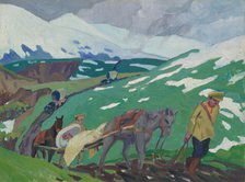 World War I: "transport of our wounded in Russia, 1918". Creator: Jan Gordon.