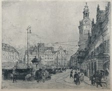 'Market Place, Leipzig', c1913. Artist: Walter Zeising.