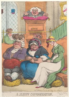 A Sleepy Congregation, February 12, 1811., February 12, 1811. Creator: Thomas Rowlandson.