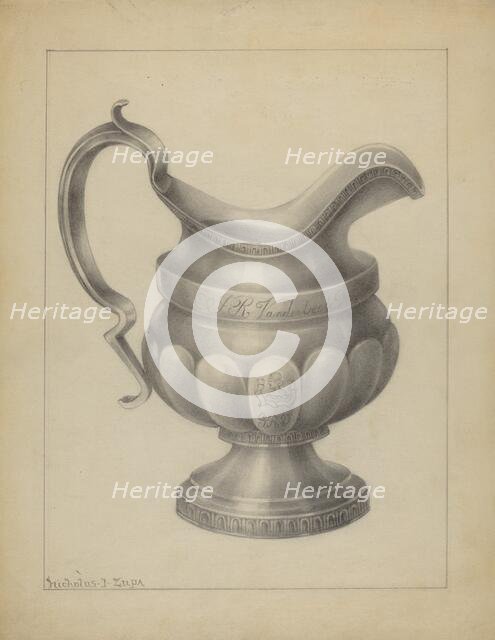 Silver Creamer, c. 1937. Creator: Nicholas Zupa.