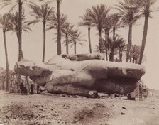 Statue of Ramesses II Resting on Its Side at Memphis, 19th century. Creator: Pascal Sébah.