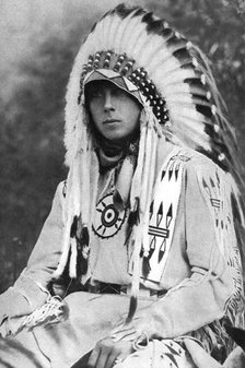 The Prince of Wales in Native American dress, Canada, c1930s. Artist: Unknown