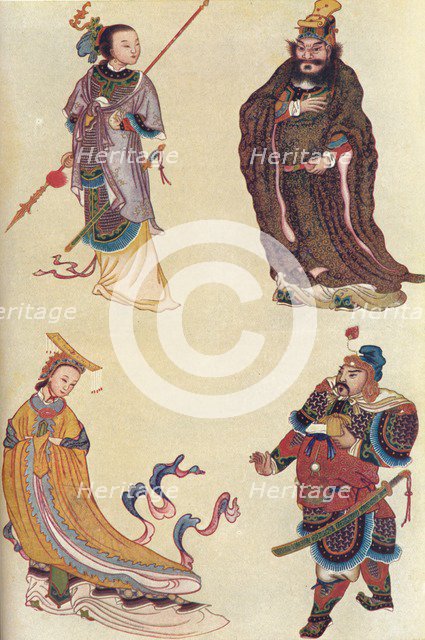 Four famous figures in Chinese history, 1907. Artist: Unknown.