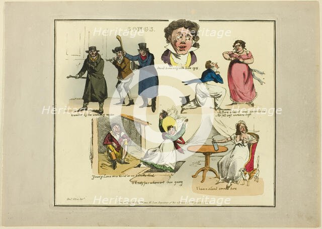 Plate from Illustrations to Popular Songs, 1822. Creator: Henry Thomas Alken.