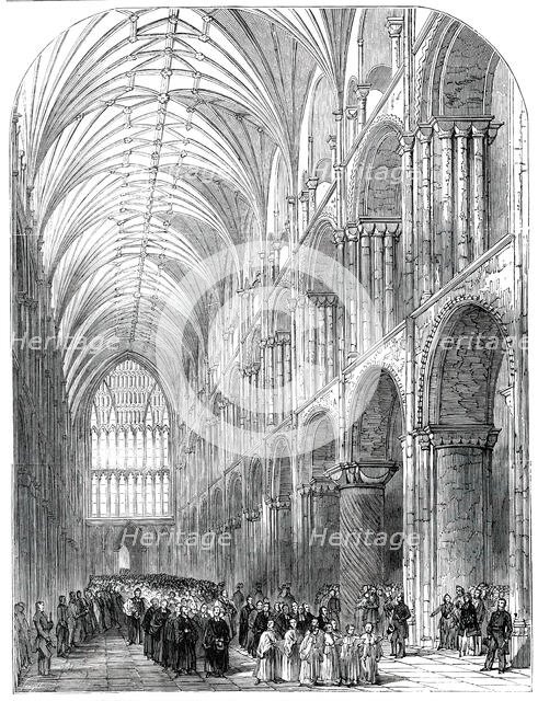 Installation of the Bishop of Norwich - the Procession in the Nave of Norwich Cathedral, 1850. Creator: Unknown.