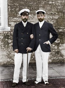 Tsar Nicholas II of Russia and King George V of Great Britain. Artist: Unknown.