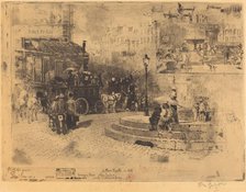 La Place Pigalle en 1878 (Place Pigalle in 1878), 1878. Creator: Felix Hilaire Buhot.