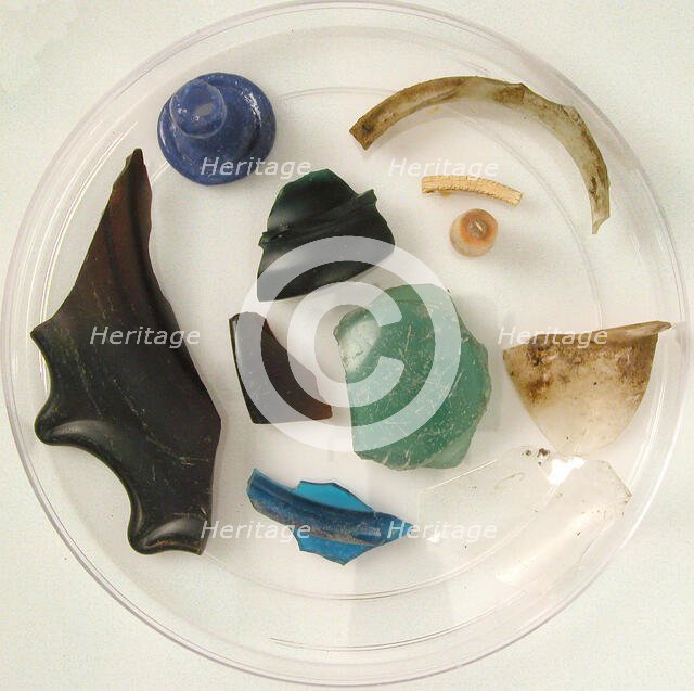Glass Fragments, Coptic, 4th-7th century. Creator: Unknown.