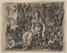 Diana, from 'Game of Mythology' (Jeu de la Mythologie), 1644. Creator: Stefano della Bella.