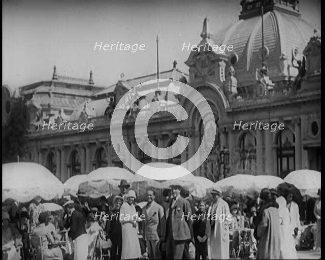 Crowds of People Enjoying Themselves at an Outside Café, 1926. Creator: British Pathe Ltd.