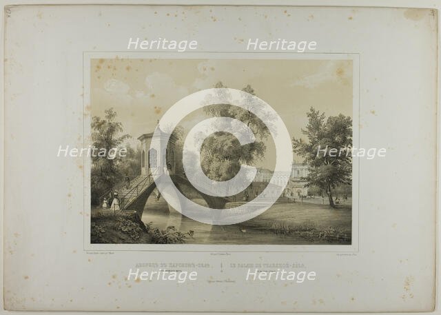 Tzarskoé-sélo Palace, View of the Chinese Bridge, c. 1820. Creator: C. Schultz.