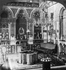 The reception room of a Pasha, Damascus, Syria, 1905.Artist: Underwood & Underwood