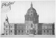 South elevation of St Paul's Cathedral, City of London, 1702.                                        Artist: William Emmett