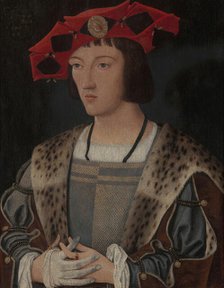 Portrait of a Man Putting On a Glove, c1520. Creator: Jan Mostaert.