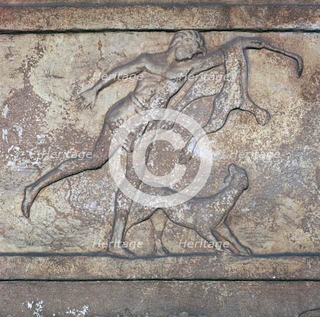 Roman relief of Bacchus with a panther. Artist: Unknown