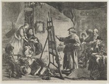 L'Atelier de Rembrandt, tableau de J. Gilbert (Rembrandt's Studio, a painting..., November 14, 1861. Creator: William Luson Thomas.