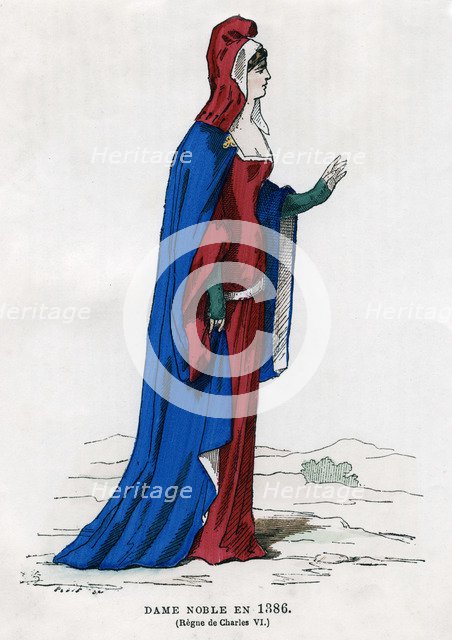 Noblewoman of the time of Charles VI of France, 1386 (1882-1884). Artist: Petit