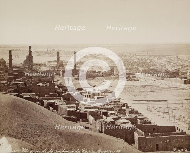 General View of the Tombs of the Mameluks as Seen from the Citadel, Cairo, 19th century. Creator: Maison Bonfils.