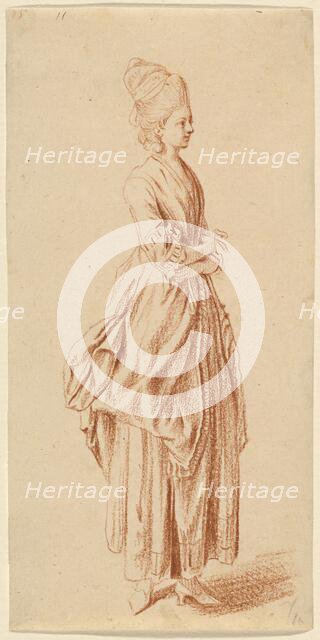 A Standing Lady in a Day Dress, 1775/1780. Creator: Daniel Nikolaus Chodowiecki.