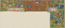 Illuminated Border with Snail, Insect, Bird, Grotesques and Flowers...,15th or early 16th century. Creator: Unknown.