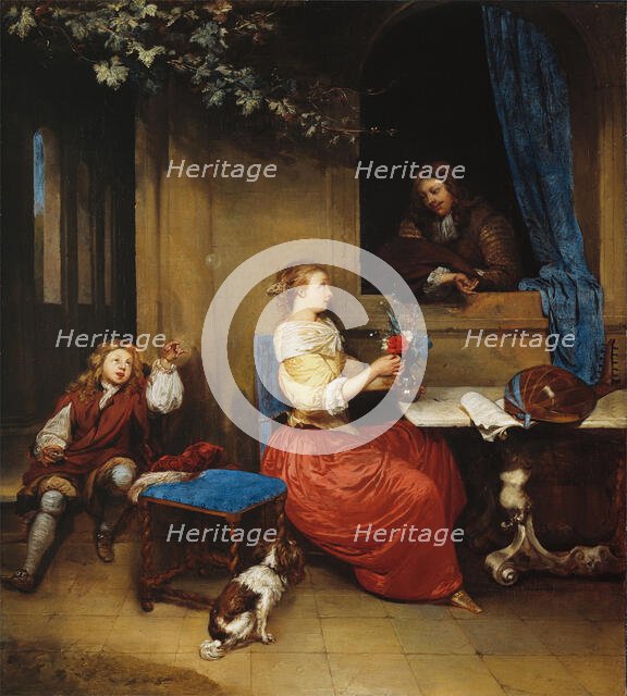 Courtship, c1665. Creator: Gaspar Netscher.